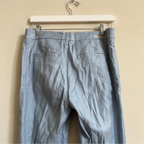 Anthropologie Level 99 Linen Blend Wide Leg Blue Pants - Picture 7 of 7